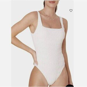 Andie Swim The Miami White One Piece Swimsuit Bridal Size XSmall Lined with Cups